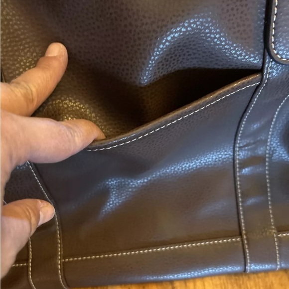 Barrington Brown Vegan Leather Men's Captains Duffle Bag EUC!! - Picture 2 of 16